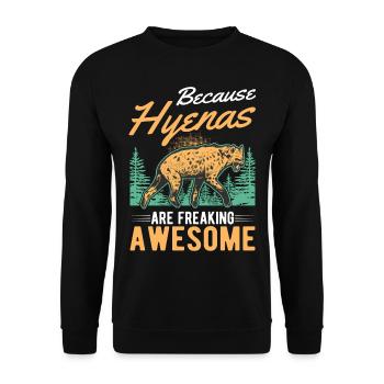 Hyena Gift Aardwolf Hyena - Unisex Sweatshirt - black - Front - Alina (178cm) & Michal (187cm)