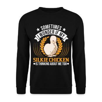Silk Chicken Cadeau Silkie Chicken Silkie Chicken - Sweat-shirt Unisexe - noir - Devant - Alina (178cm) & Michal (187cm)