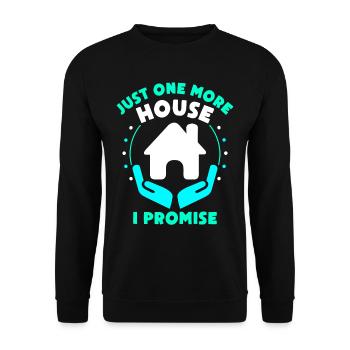Only one more house promised real estate agents - Unisex Sweatshirt - black - Front - Alina (178cm) & Michal (187cm)