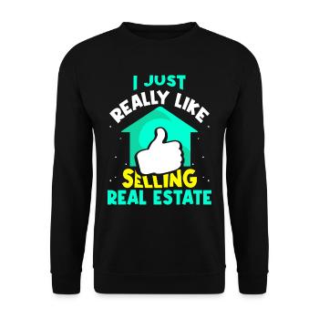 I like it easy to sell real estate brokers - Unisex Sweatshirt - black - Front - Alina (178cm) & Michal (187cm)