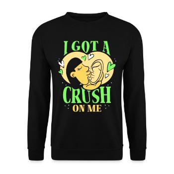 Ich Habe Eine Schwärmerei Für Mich Süß Selbstliebe - Unisex Pullover - Schwarz - Vorne - Alina (178cm) & Michal (187cm)