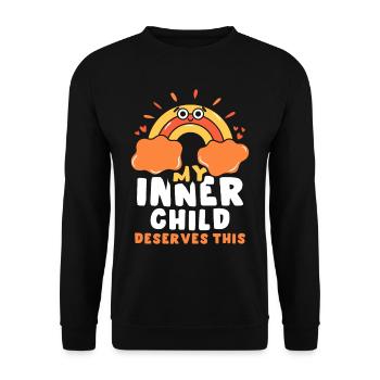 Mein Inneres Kind Verdient Das Süß Selbstliebe - Unisex Pullover - Schwarz - Vorne - Alina (178cm) & Michal (187cm)
