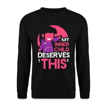 Mein Inneres Kind Verdient Das Selbstliebe Süß - Unisex Pullover - Schwarz - Vorne - Alina (178cm) & Michal (187cm)