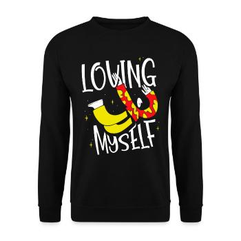 I love myself self-love self-love sweet - Unisex Sweatshirt - black - Front - Alina (178cm) & Michal (187cm)