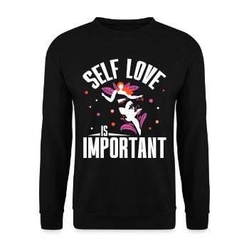 Self-love is important positive Self-love sweet - Unisex Sweatshirt - black - Front - Alina (178cm) & Michal (187cm)