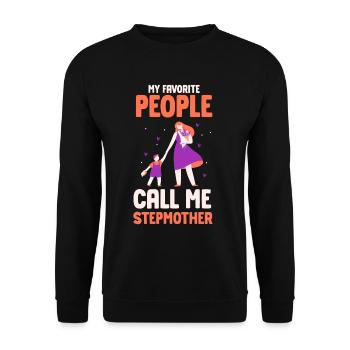 Meine Lieblingsmenschen Nennen Mich Stiefmutter - Unisex Pullover - Schwarz - Vorne - Alina (178cm) & Michal (187cm)