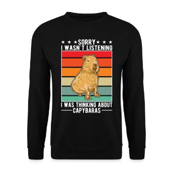 Capybara Gift Capibara capybara - Unisex Sweatshirt - black - Front - Alina (178cm) & Michal (187cm)