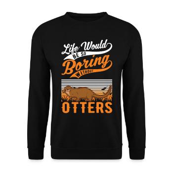 Loutre Cadeau Loutre Loutre Loutre Loutre de mer - Sweat-shirt Unisexe - noir - Devant - Alina (178cm) & Michal (187cm)