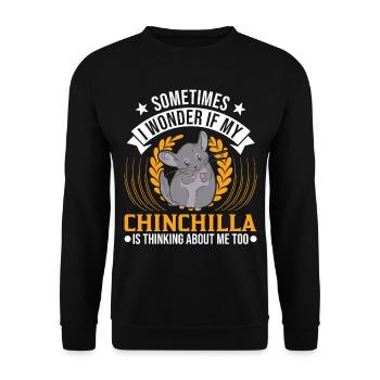 Chinchilla Gift Woolly Short-tailed Chinchilla - Unisex Sweatshirt - black - Front - Alina (178cm) & Michal (187cm)