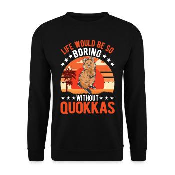 Quokka Gift Kangourou à queue courte - Sweat-shirt Unisexe - noir - Devant - Alina (178cm) & Michal (187cm)
