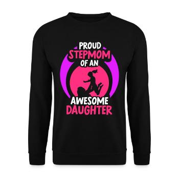 Proud stepmother of a great daughter child - Unisex Sweatshirt - black - Front - Alina (178cm) & Michal (187cm)