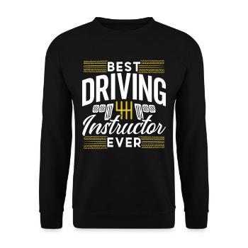 Bester Fahrlehrer Aller Zeiten Fahrschule Beruf - Unisex Pullover - Schwarz - Vorne - Alina (178cm) & Michal (187cm)