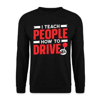 J’enseigne aux gens des instructeurs de conduite - Sweat-shirt Unisexe - noir - Devant - Alina (178cm) & Michal (187cm)