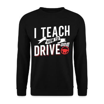 I bring driving to driving instructor driving school - Unisex Sweatshirt - black - Front - Alina (178cm) & Michal (187cm)