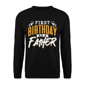 Erster Geburtstag Als Vater Papi Papa Party - Unisex Pullover - Schwarz - Vorne - Alina (178cm) & Michal (187cm)