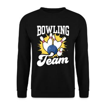 Bowling Team Bowler Hobby Mannschaft - Unisex Pullover - Schwarz - Vorne - Alina (178cm) & Michal (187cm)