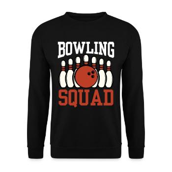 Bowling Squad Hobby Team Mannschaft Bowler - Unisex Pullover - Schwarz - Vorne - Alina (178cm) & Michal (187cm)