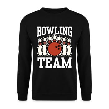 Bowling Team Hobby Bowler Mannschaft - Unisex Pullover - Schwarz - Vorne - Alina (178cm) & Michal (187cm)