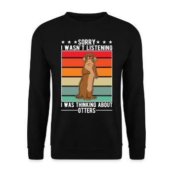 Loutre Cadeau Loutre Loutre Loutre Loutre de mer - Sweat-shirt Unisexe - noir - Devant - Alina (178cm) & Michal (187cm)