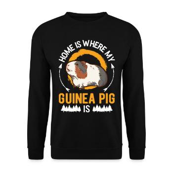 Guinea pigs at home Guinea Pig - Unisex Sweatshirt - black - Front - Alina (178cm) & Michal (187cm)