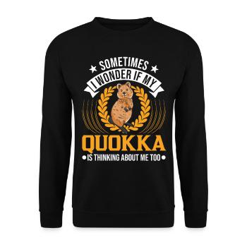 Quokka Gift Kangourou à queue courte - Sweat-shirt Unisexe - noir - Devant - Alina (178cm) & Michal (187cm)