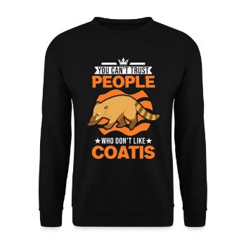Coati Cadeau Coati Proboscis - Sweat-shirt Unisexe - noir - Devant - Alina (178cm) & Michal (187cm)
