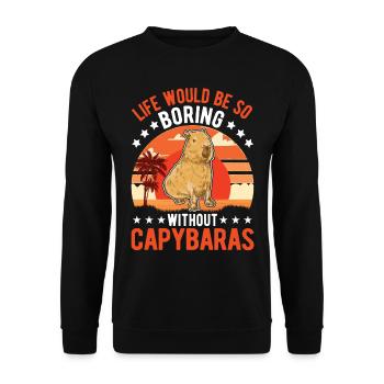 Capybara Gift Capibara capybara - Unisex Sweatshirt - black - Front - Alina (178cm) & Michal (187cm)