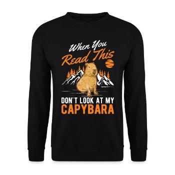 Capybara Gift Capibara capybara - Unisex Sweatshirt - black - Front - Alina (178cm) & Michal (187cm)