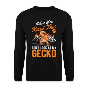 Gecko Cadeau Léopard Gecko - Sweat-shirt Unisexe - noir - Devant - Alina (178cm) & Michal (187cm)