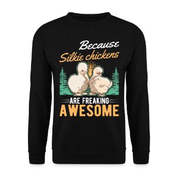 Parce que les poulets Silkie sont géniaux - Sweat-shirt Unisexe - noir - Devant - Alina (178cm) & Michal (187cm)