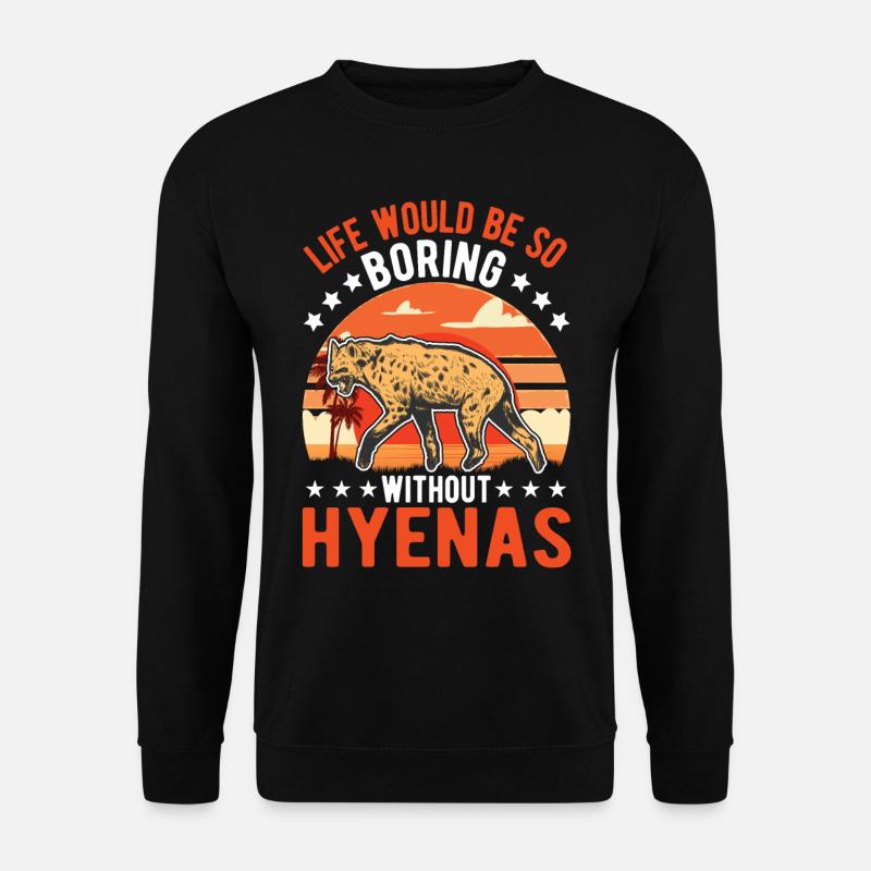 Hyäne Geschenk Erdwolf Hyena - Unisex Pullover - Schwarz