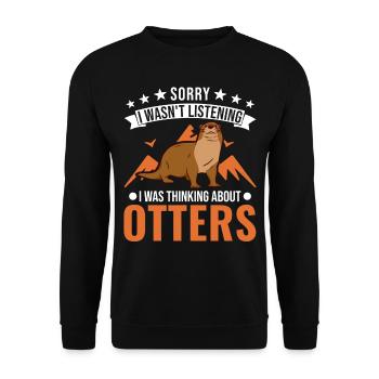 Loutre Cadeau Loutre Loutre Loutre Loutre de mer - Sweat-shirt Unisexe - noir - Devant - Alina (178cm) & Michal (187cm)