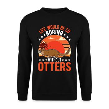 Loutre Cadeau Loutre Loutre Loutre Loutre de mer - Sweat-shirt Unisexe - noir - Devant - Alina (178cm) & Michal (187cm)