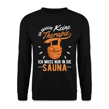 Sauna Therapie Saunameister Saunagänger - Unisex Pullover - Schwarz - Vorne - Alina (178cm) & Michal (187cm)