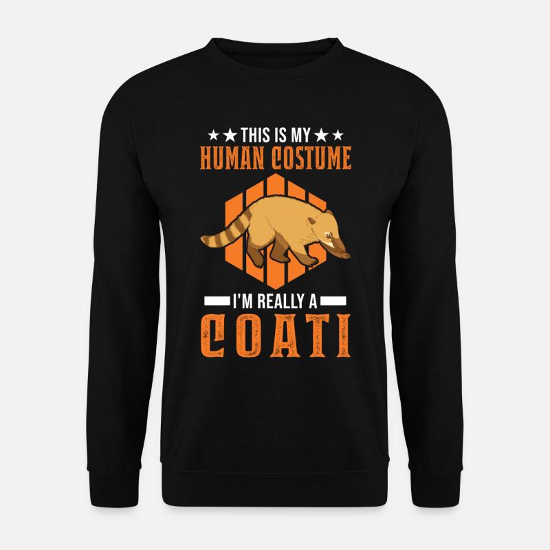 Nasenbär Human Costume Halloween Coati Rüsselbär - Unisex Pullover - Schwarz