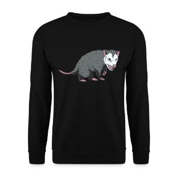 Opossum Geschenk Possum Beutelratte - Unisex Pullover - Schwarz - Vorne - Alina (178cm) & Michal (187cm)