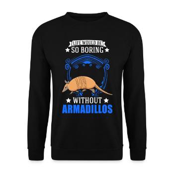 Armadillo Gift Armadillo - Unisex Sweatshirt - black - Front - Alina (178cm) & Michal (187cm)