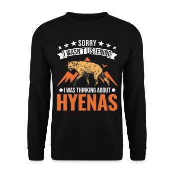 Hyène Cadeau Aardwolf Hyène - Sweat-shirt Unisexe - noir - Devant - Alina (178cm) & Michal (187cm)