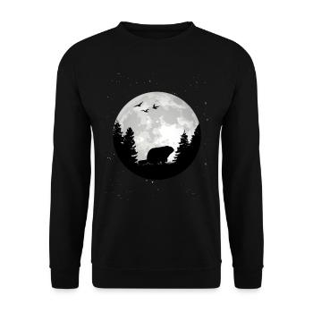 Marmotte Lune Jour de la marmotte de la forêt Marmotte - Sweat-shirt Unisexe - noir - Devant - Alina (178cm) & Michal (187cm)