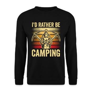Ich Würde Lieber Campen Camping Camper Camp - Unisex Pullover - Schwarz - Vorne - Alina (178cm) & Michal (187cm)