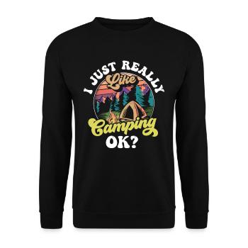 J’aime juste camper très bien camper camping - Sweat-shirt Unisexe - noir - Devant - Alina (178cm) & Michal (187cm)