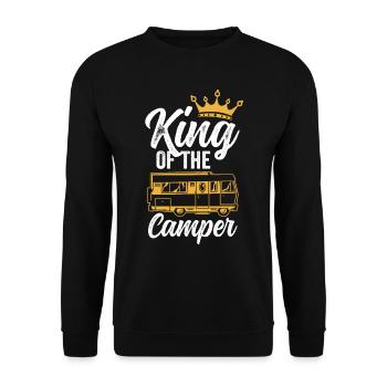 King of Campers Camping Camp - Unisex Sweatshirt - black - Front - Alina (178cm) & Michal (187cm)