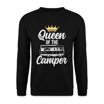 Queen of the camper camping camping camper - Unisex Sweatshirt - black - Front - Alina (178cm) & Michal (187cm)