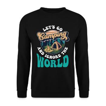 Let's go camping and ignore the world - Unisex Sweatshirt - black - Front - Alina (178cm) & Michal (187cm)