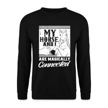 Mon cheval et moi sommes liés par magie à l’équitation - Sweat-shirt Unisexe - noir - Devant - Alina (178cm) & Michal (187cm)