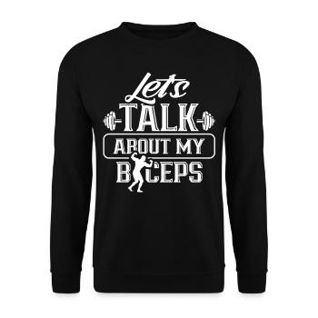 Parlons de mes boucles musculaires d’entraînement des biceps - Sweat-shirt Unisexe - noir - Devant - Alina (178cm) & Michal (187cm)