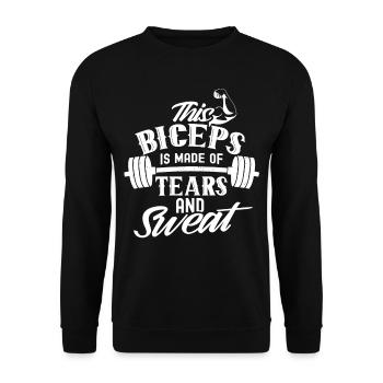 Ces biceps sont faits de larmes et de sueur - Sweat-shirt Unisexe - noir - Devant - Alina (178cm) & Michal (187cm)