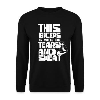 Ces biceps sont faits de larmes et de sueur - Sweat-shirt Unisexe - noir - Devant - Alina (178cm) & Michal (187cm)