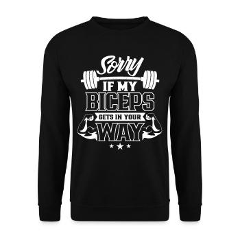 Sorry if my biceps are in your way - Unisex Sweatshirt - black - Front - Alina (178cm) & Michal (187cm)