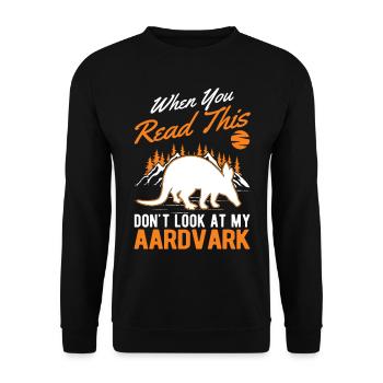 Aardvark Cadeau Aardvark - Sweat-shirt Unisexe - noir - Devant - Alina (178cm) & Michal (187cm)